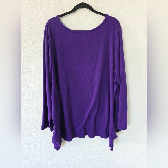 Lane Bryant Blouse Sz 26/28 Plus Women Purple Stretchy Casual - Picture 10 of 10